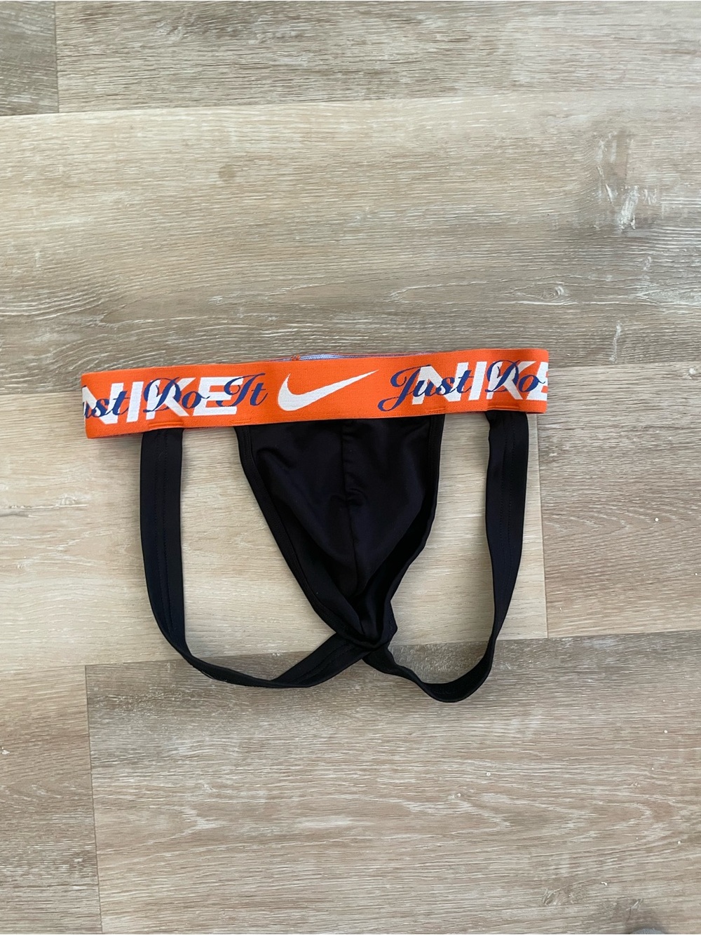 Nike Men’s Black/orange Jock with ‘Just Do It’ Waistband